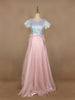 Pale Pink Sequin Designed Organza Party Gown