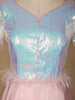 Pale Pink Sequin Designed Organza Party Gown