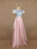 Pale Pink Sequin Designed Organza Party Gown
