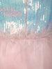 Pale Pink Sequin Designed Organza Party Gown