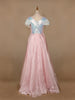 Pale Pink Sequin Designed Organza Party Gown