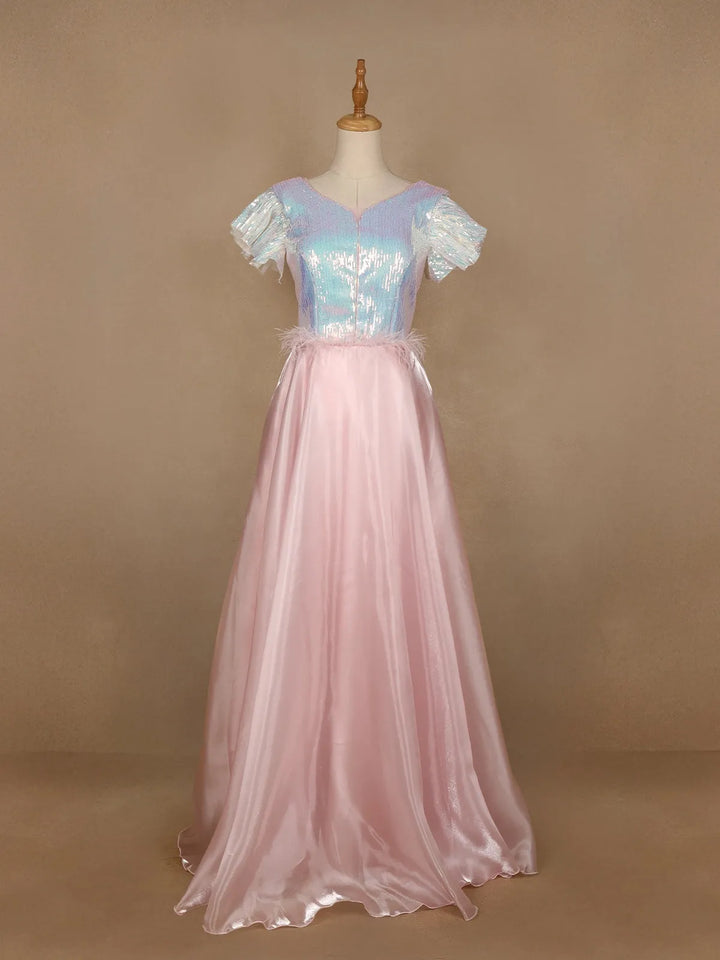 Pale Pink Sequin Gowns for Mother & Daughter - Diadem