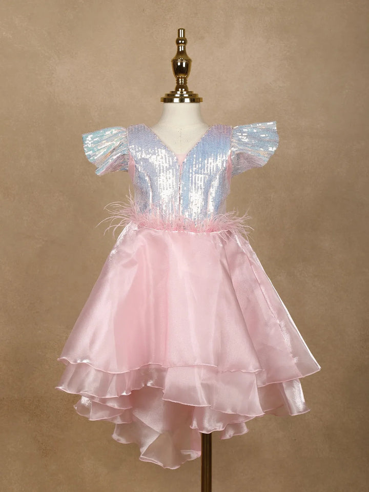 Pale Pink Sequin Gowns for Mother & Daughter - Diadem