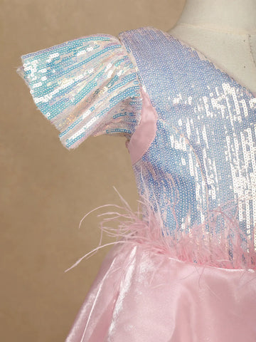 Pale Pink Sequin Gowns for Mother & Daughter - Diadem