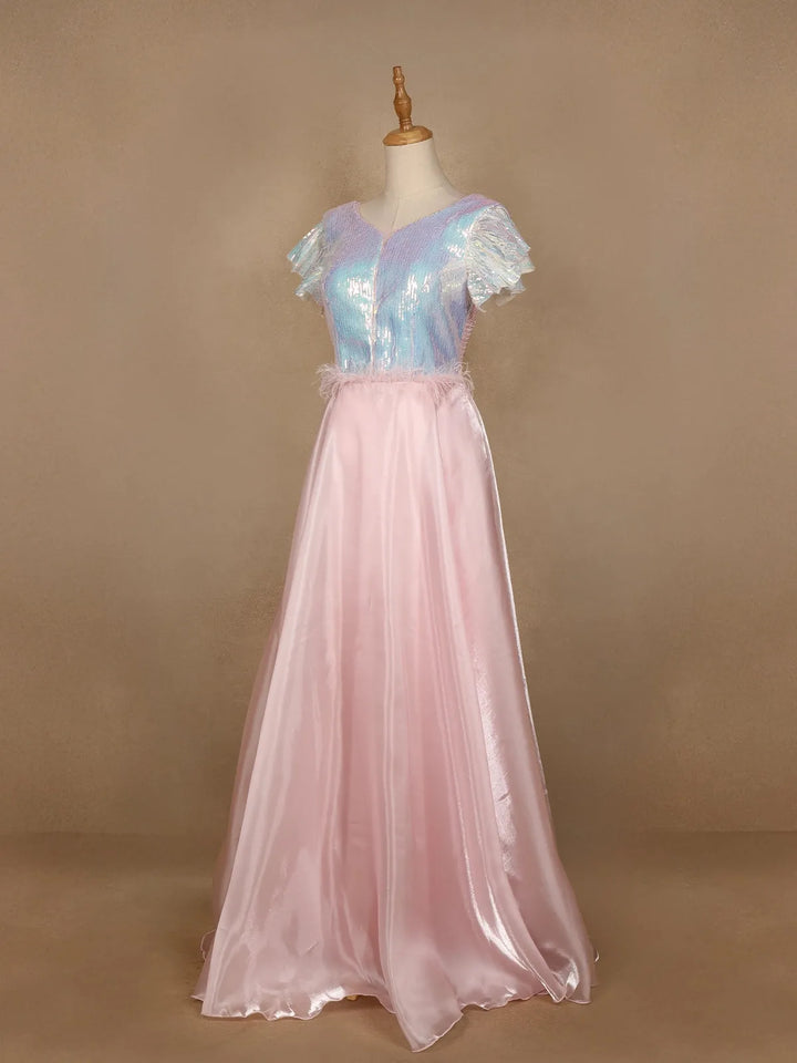 Pale Pink Sequin Gowns for Mother & Daughter - Diadem
