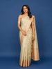 Pale Yellow Floral Woven Pure Kanchipuram Silk Saree