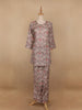 Pale pink Floral Designed Semi Silk Salwar Suit - Diadem