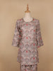 Pale pink Floral Designed Semi Silk Salwar Suit - Diadem