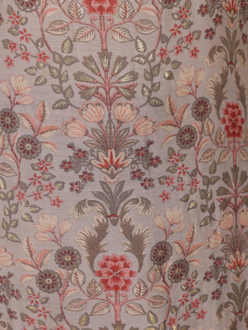 Pale pink Floral Designed Semi Silk Salwar Suit - Diadem