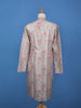 Pale Pink Floral Design Embroidery Design Silk Kurta Set For Men
