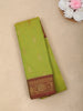 Parrot Green Butta Woven Design Cotton Saree with Contrast Border
