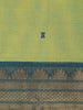 Parrot Green Butta Woven Design Cotton Saree with Contrast Zari Border