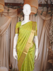 Parrot Green Butta Woven Design Pure Kanchipuram Silk Saree with Zari Woven Border
