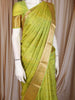 Parrot Green Butta Woven Design Pure Kanchipuram Silk Saree with Zari Woven Border