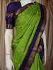 Parrot Green Butta Zari Woven Design Pure Kanchipuram Silk Saree with Contrast Double Zari Border