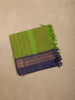 Parrot Green Checked Woven Design Pure Cotton Unstitched Salwar Material with Dupatta
