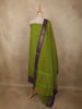 Parrot Green Checked Woven Design Pure Cotton Unstitched Salwar Material with Dupatta
