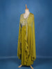 Parrot Green Embroidered Design Georgette Skirt Top