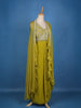 Parrot Green Embroidered Design Georgette Skirt Top