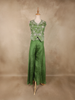 Parrot Green Floral Beads Embroidered Design Tissue Palazzo Suit