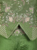 Parrot Green Floral Beads Embroidered Design Tissue Palazzo Suit