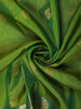 Parrot Green Floral Butta Zari Woven Design Pure Kanchipuram Silk Saree with Contrast Zari Border