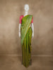 Parrot Green Floral Butta Zari Woven Design Pure Kanchipuram Silk Saree with Floral Border