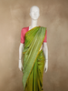 Parrot Green Floral Butta Zari Woven Design Pure Kanchipuram Silk Saree with Floral Border