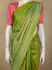 Parrot Green Floral Butta Zari Woven Design Pure Kanchipuram Silk Saree with Floral Border