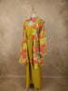Parrot Green Floral Printed Design Cotton Plazzo Suit with Jacket