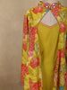 Parrot Green Floral Printed Design Cotton Plazzo Suit with Jacket