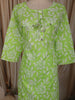 Parrot Green Floral Printed Design Cotton Straight Cut Salwar Suit with Dupatta
