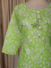 Parrot Green Floral Printed Design Cotton Straight Cut Salwar Suit with Dupatta