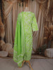 Parrot Green Floral Printed Design Cotton Straight Cut Salwar Suit with Dupatta