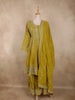 Parrot Green Floral Sequins and Thread Embroidered Design Georgette Palazzo Suit with Dupatta