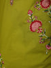Parrot Green Floral Thread Embroidered Design Cotton Straight Cut Salwar Suit with Dupatta