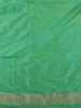 Parrot Green Floral Vine Zari Woven Design Pure Banarasi Silk Saree with Rich Zari Border