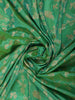 Parrot Green Floral Vine Zari Woven Design Pure Banarasi Silk Saree with Rich Zari Border