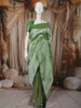 Parrot Green Floral Vine Zari Woven Design Pure Banarasi Silk Saree with Rich Zari Border