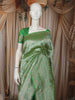 Parrot Green Floral Vine Zari Woven Design Pure Banarasi Silk Saree with Rich Zari Border