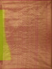Parrot Green Floral Woven Design Pure Kanchipuram Silk Saree with Contrast Floral Zari Border