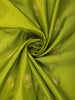 Parrot Green Floral Woven Design Pure Kanchipuram Silk Saree with Contrast Floral Zari Border