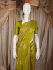 Parrot Green Floral Zari Woven Design Pure Kanchipuram Silk Saree with Butta Zari Border