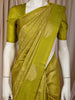 Parrot Green Floral Zari Woven Design Pure Kanchipuram Silk Saree with Butta Zari Border