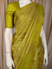 Parrot Green Floral Zari Woven Design Pure Kanchipuram Silk Saree with Butta Zari Border