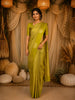 Parrot Green Floral Zari Woven Design Pure Kanchipuram Silk Saree with Butta Zari Border