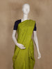 Parrot Green Geometric Woven Soft Silk Saree