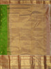 Parrot Green Leaf Butta Zari Woven Design Pure Kanchipuram Silk Saree with Contrast Varisai Pattu Border
