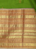 Parrot Green Leaf Butta Zari Woven Design Pure Kanchipuram Silk Saree with Contrast Varisai Pattu Border