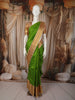 Parrot Green Leaf Butta Zari Woven Design Pure Kanchipuram Silk Saree with Contrast Varisai Pattu Border